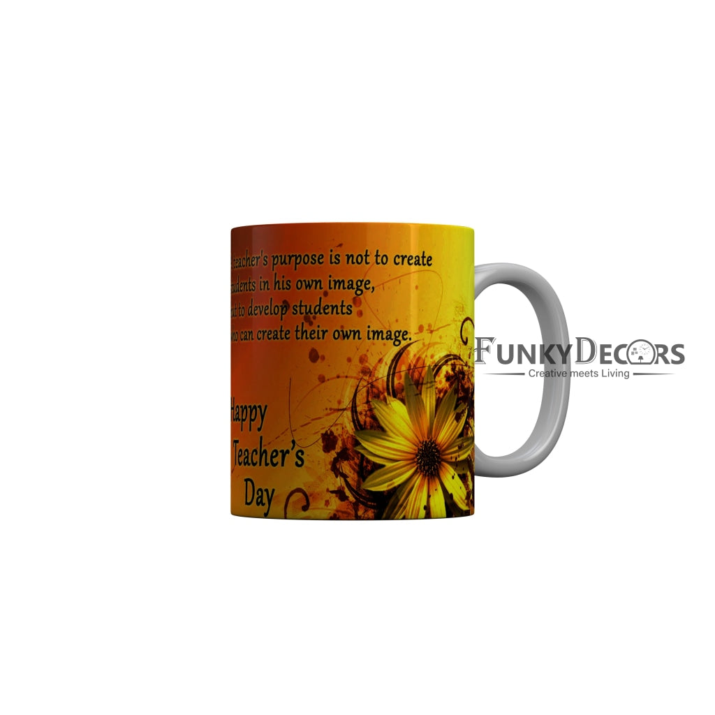 FunkyDecors Teachers Day Thank You Teacher World Greatest Teacher Gift for Teacher for Mentor Ceramic Coffee Mug