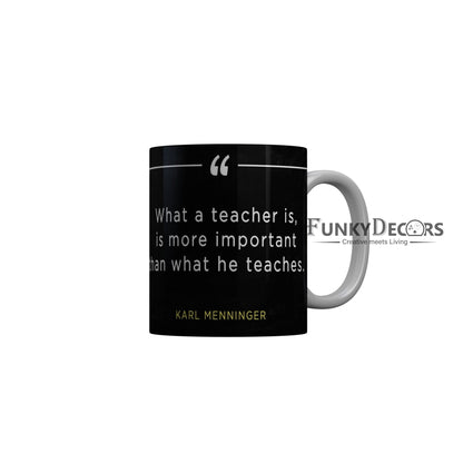 FunkyDecors Teachers Day Thank You Teacher World Greatest Teacher Gift for Teacher for Mentor Ceramic Coffee Mug