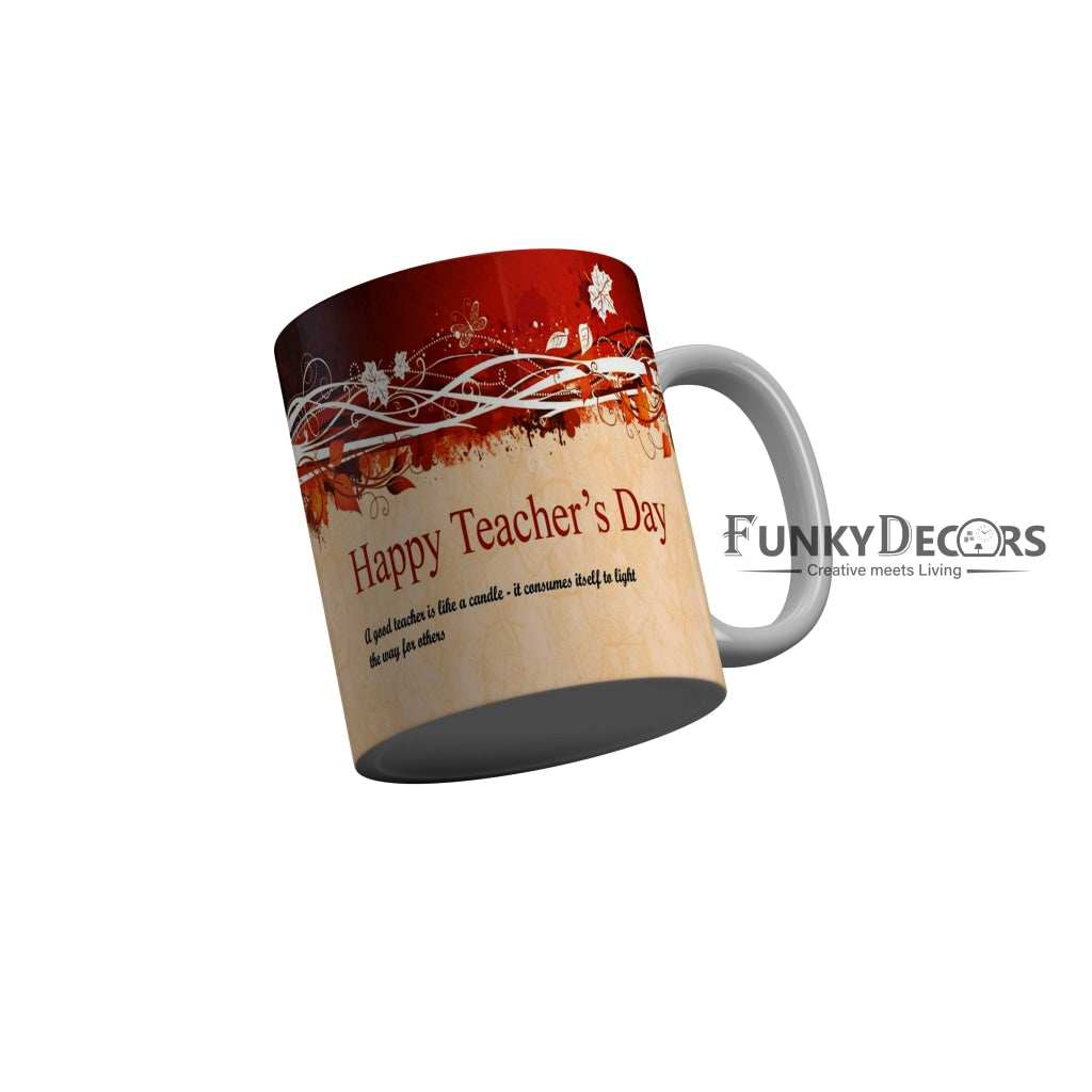 FunkyDecors Teachers Day Thank You Teacher World Greatest Teacher Gift for Teacher for Mentor Ceramic Coffee Mug