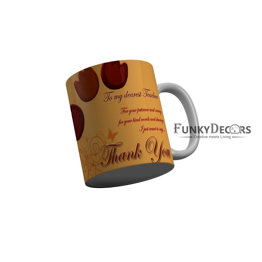 FunkyDecors Teachers Day Thank You Teacher World Greatest Teacher Gift for Teacher for Mentor Ceramic Coffee Mug