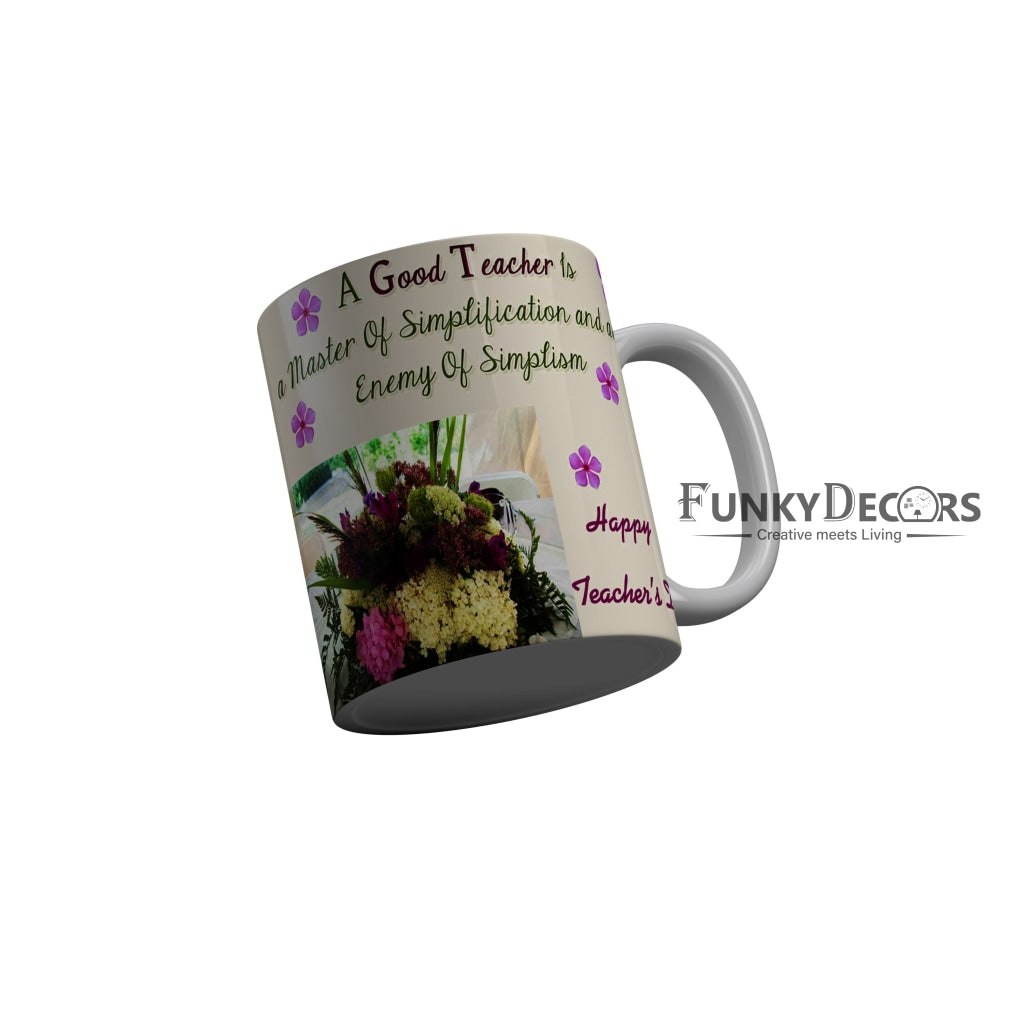 FunkyDecors Teachers Day Thank You Teacher World Greatest Teacher Gift for Teacher for Mentor Ceramic Coffee Mug