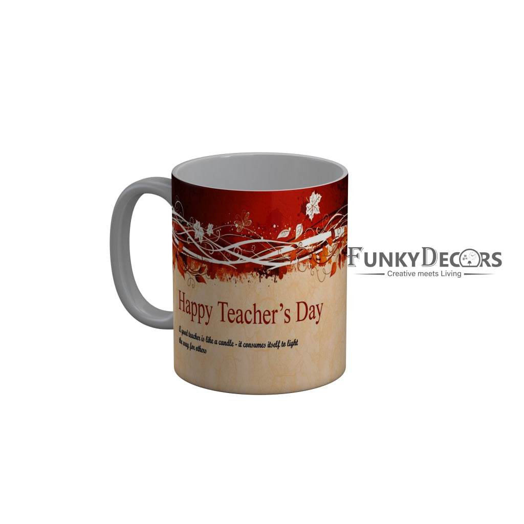 FunkyDecors Teachers Day Thank You Teacher World Greatest Teacher Gift for Teacher for Mentor Ceramic Coffee Mug