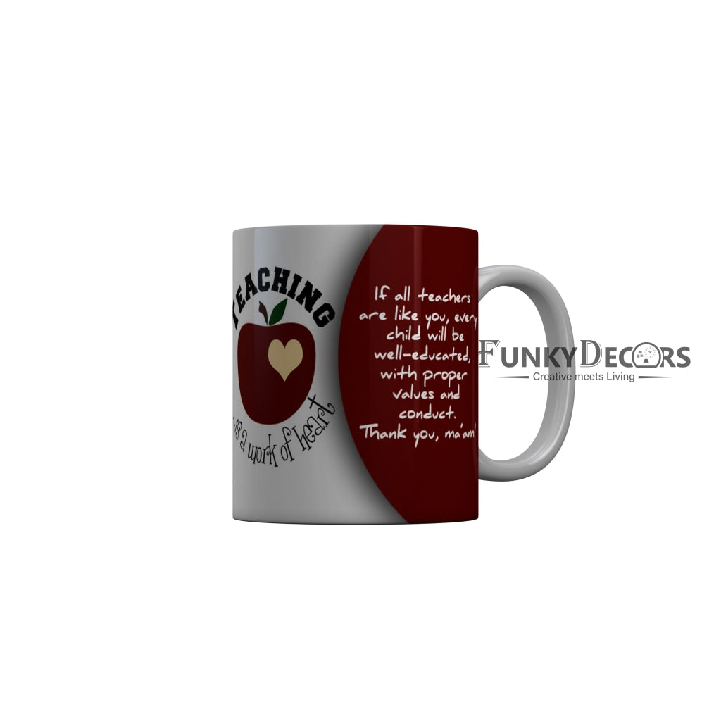 FunkyDecors Teachers Day Thank You Teacher World Greatest Teacher Gift for Teacher for Mentor Ceramic Coffee Mug