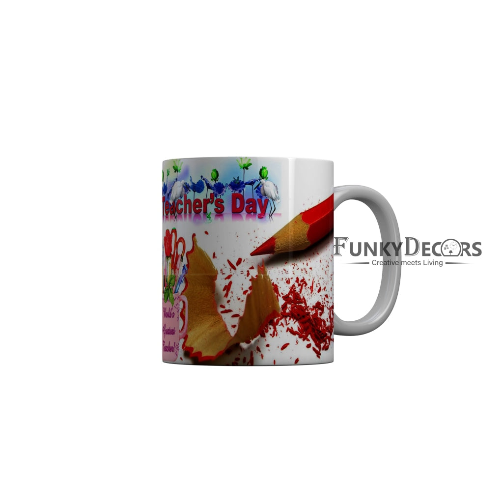 FunkyDecors Teachers Day Thank You Teacher World Greatest Teacher Gift for Teacher for Mentor Ceramic Coffee Mug