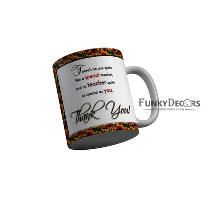 FunkyDecors Teachers Day Thank You Teacher World Greatest Teacher Gift for Teacher for Mentor Ceramic Coffee Mug