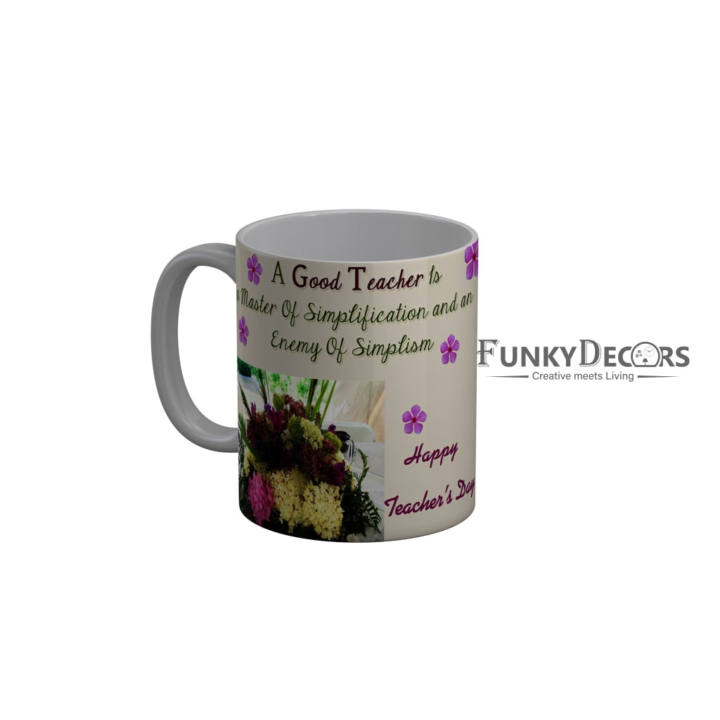 FunkyDecors Teachers Day Thank You Teacher World Greatest Teacher Gift for Teacher for Mentor Ceramic Coffee Mug