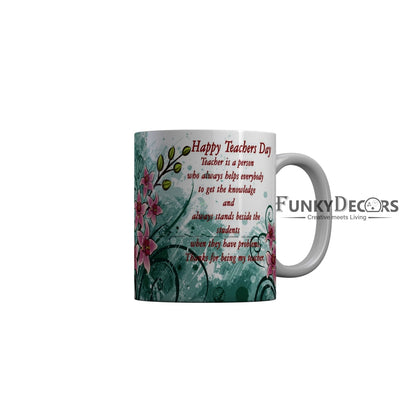 FunkyDecors Teachers Day Thank You Teacher World Greatest Teacher Gift for Teacher for Mentor Ceramic Coffee Mug