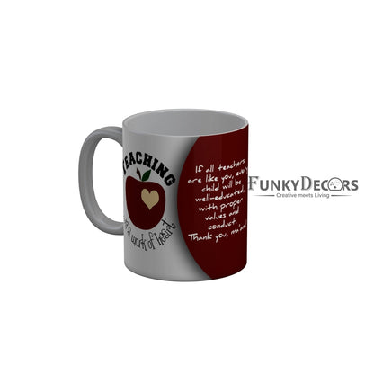 FunkyDecors Teachers Day Thank You Teacher World Greatest Teacher Gift for Teacher for Mentor Ceramic Coffee Mug