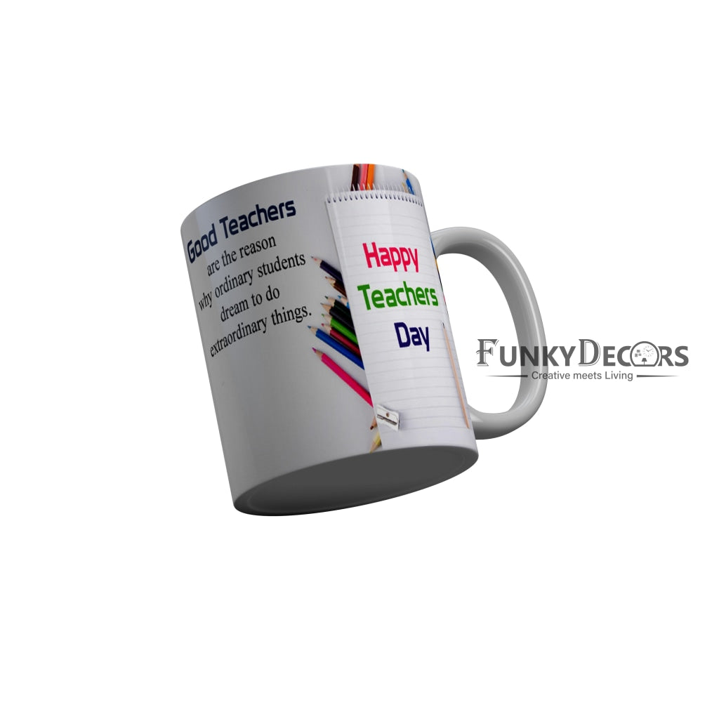 FunkyDecors Teachers Day Thank You Teacher World Greatest Teacher Gift for Teacher for Mentor Ceramic Coffee Mug