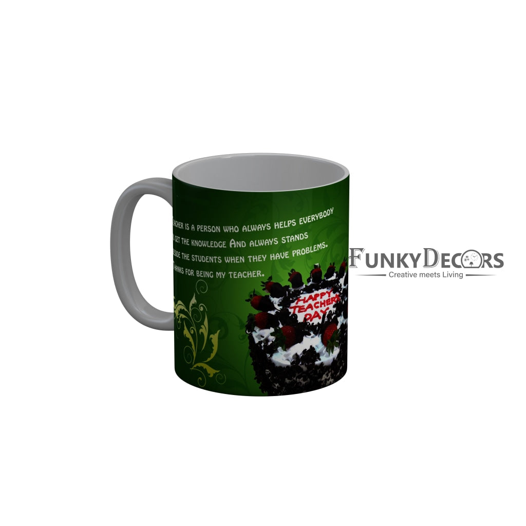 FunkyDecors Teachers Day Thank You Teacher World Greatest Teacher Gift for Teacher for Mentor Ceramic Coffee Mug