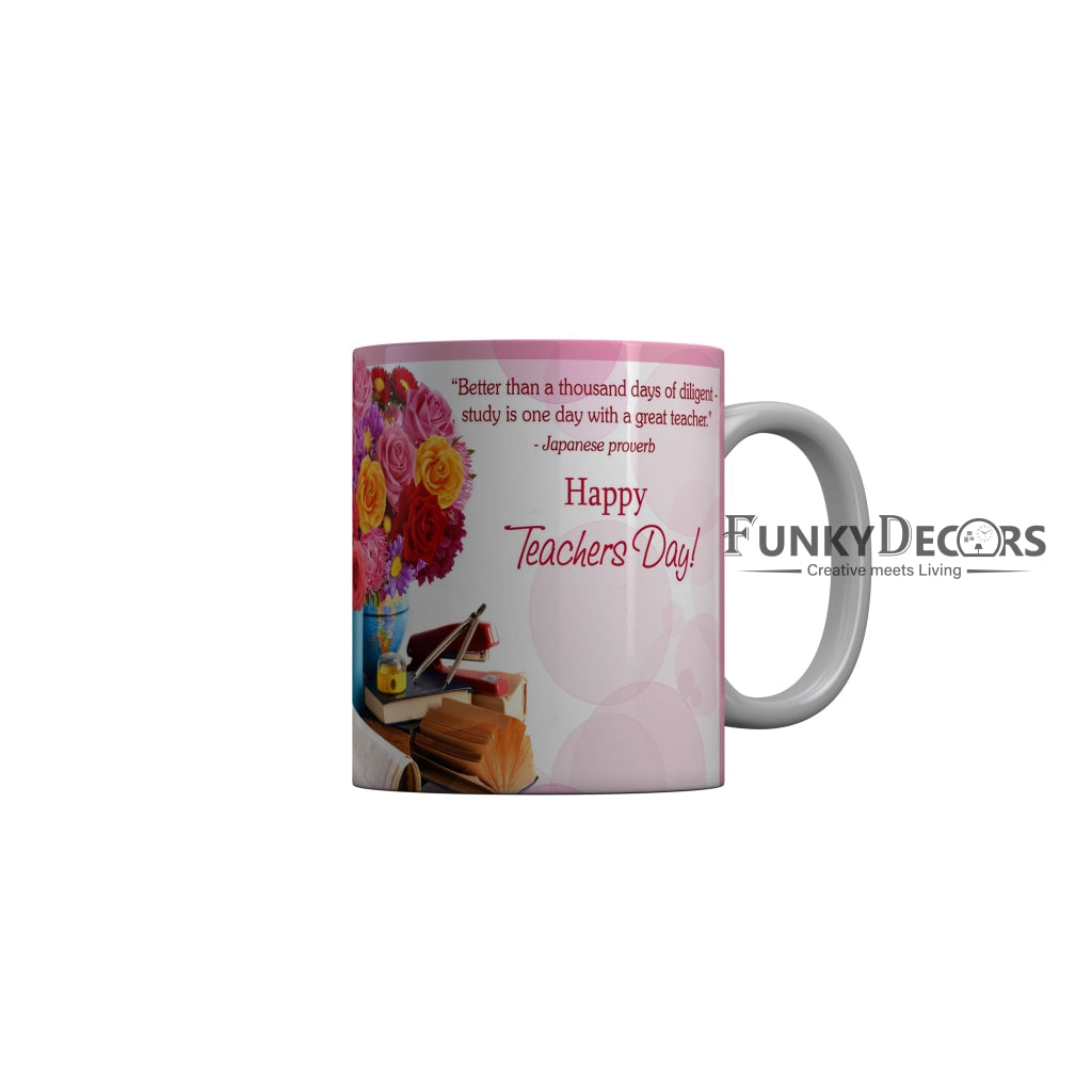 FunkyDecors Teachers Day Thank You Teacher World Greatest Teacher Gift for Teacher for Mentor Ceramic Coffee Mug