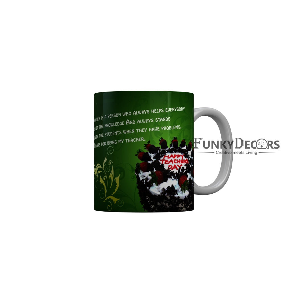 FunkyDecors Teachers Day Thank You Teacher World Greatest Teacher Gift for Teacher for Mentor Ceramic Coffee Mug