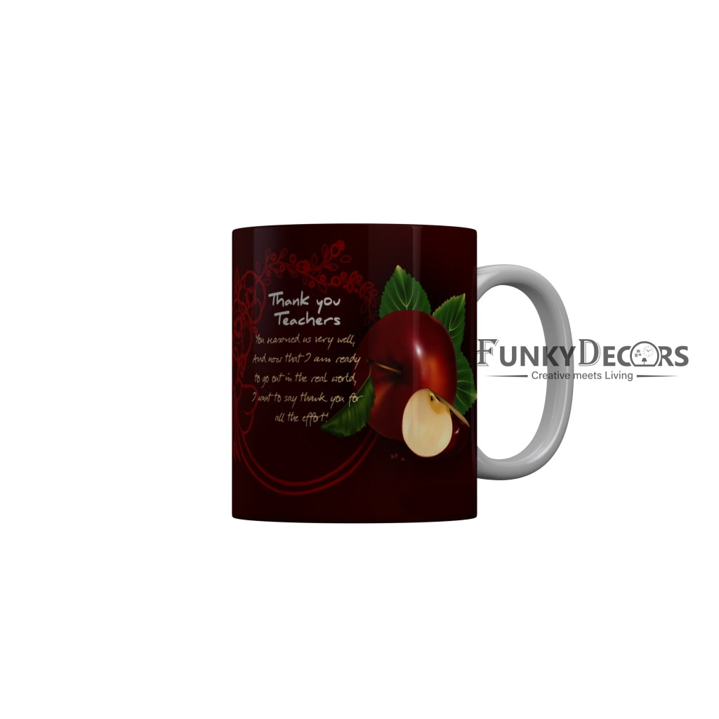 FunkyDecors Teachers Day Thank You Teacher World Greatest Teacher Gift for Teacher for Mentor Ceramic Coffee Mug