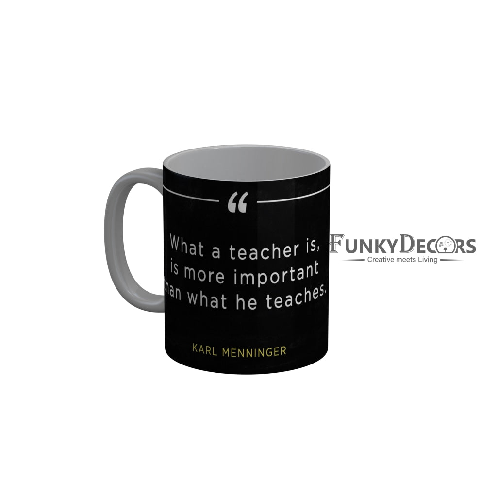 FunkyDecors Teachers Day Thank You Teacher World Greatest Teacher Gift for Teacher for Mentor Ceramic Coffee Mug