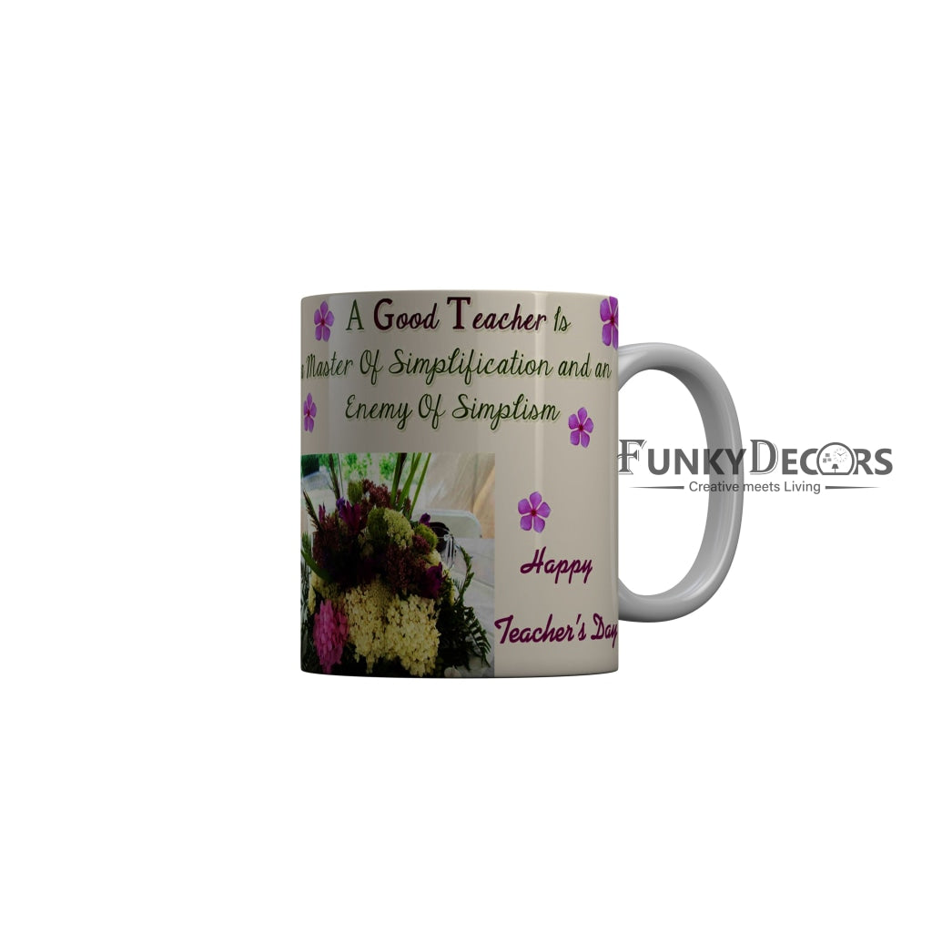 FunkyDecors Teachers Day Thank You Teacher World Greatest Teacher Gift for Teacher for Mentor Ceramic Coffee Mug