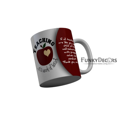 FunkyDecors Teachers Day Thank You Teacher World Greatest Teacher Gift for Teacher for Mentor Ceramic Coffee Mug