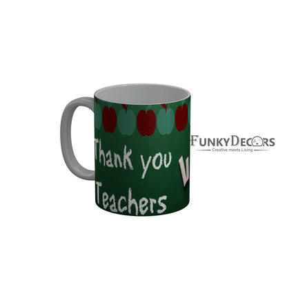 FunkyDecors Teachers Day Thank You Teacher World Greatest Teacher Gift for Teacher for Mentor Ceramic Coffee Mug