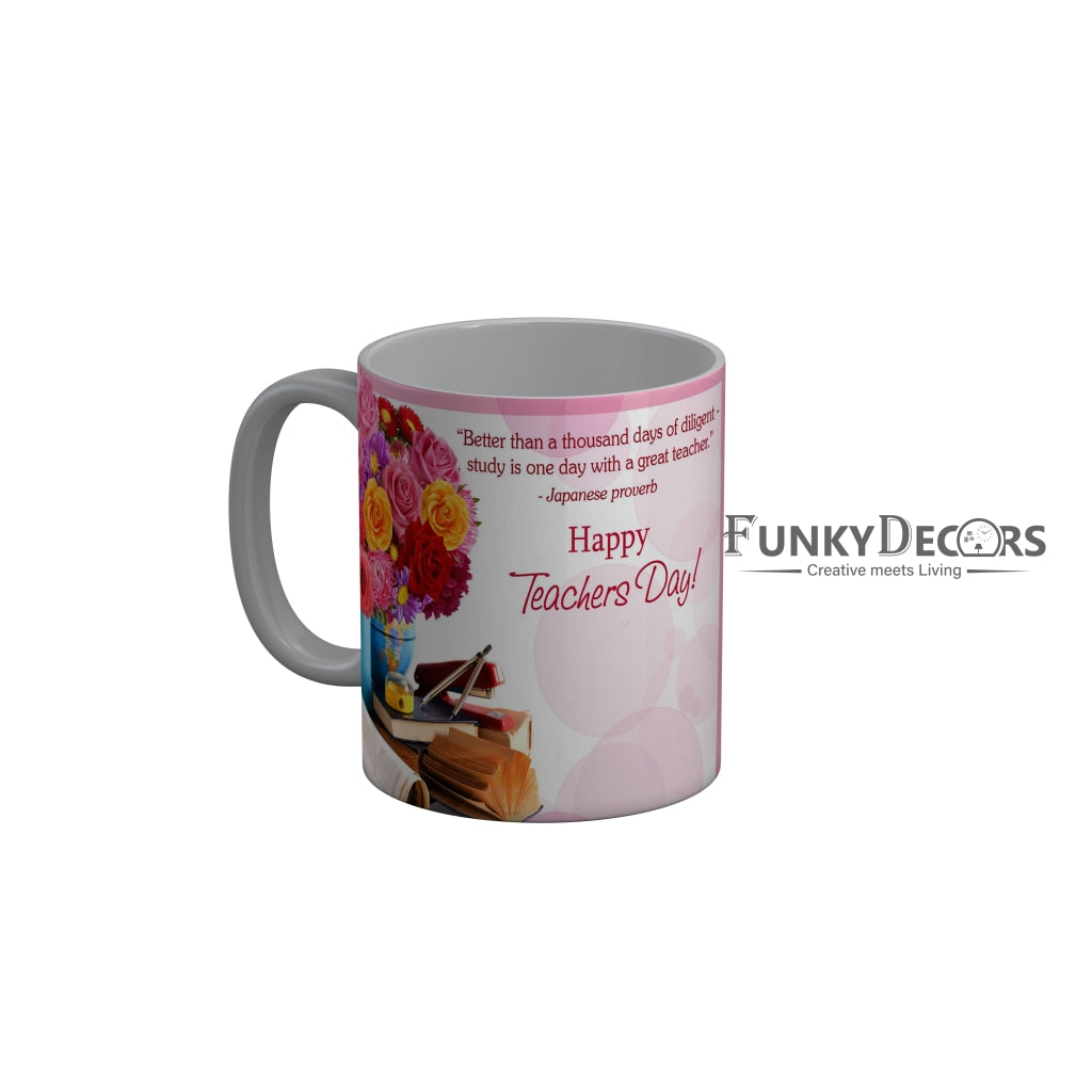 FunkyDecors Teachers Day Thank You Teacher World Greatest Teacher Gift for Teacher for Mentor Ceramic Coffee Mug