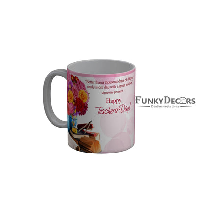 FunkyDecors Teachers Day Thank You Teacher World Greatest Teacher Gift for Teacher for Mentor Ceramic Coffee Mug