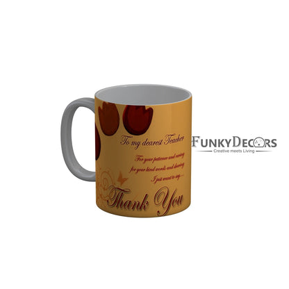 FunkyDecors Teachers Day Thank You Teacher World Greatest Teacher Gift for Teacher for Mentor Ceramic Coffee Mug