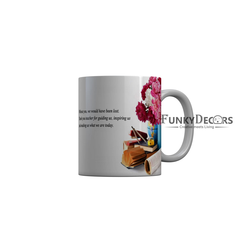 FunkyDecors Teachers Day Thank You Teacher World Greatest Teacher Gift for Teacher for Mentor Ceramic Coffee Mug