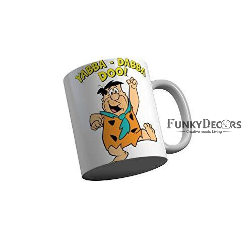 Funkydecors The Flintstones Cartoon Ceramic Mug 350 Ml Multicolor Mugs