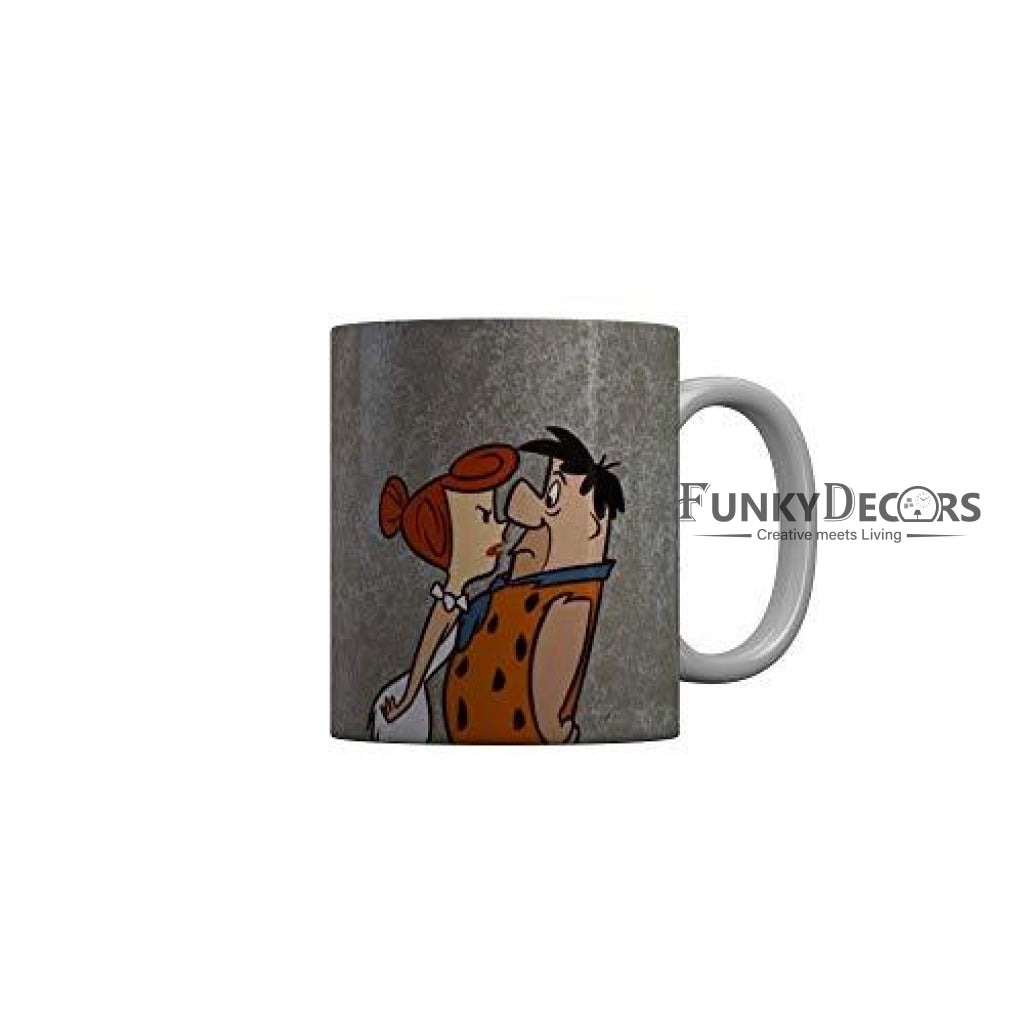 Funkydecors The Flintstones Cartoon Ceramic Mug 350 Ml Multicolor Mugs