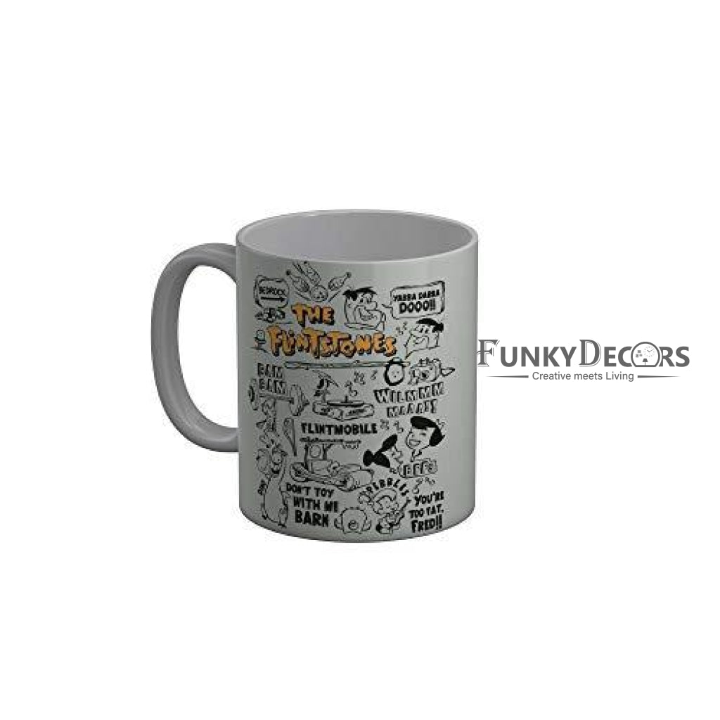 Funkydecors The Flintstones Cartoon Ceramic Mug 350 Ml Multicolor Mugs