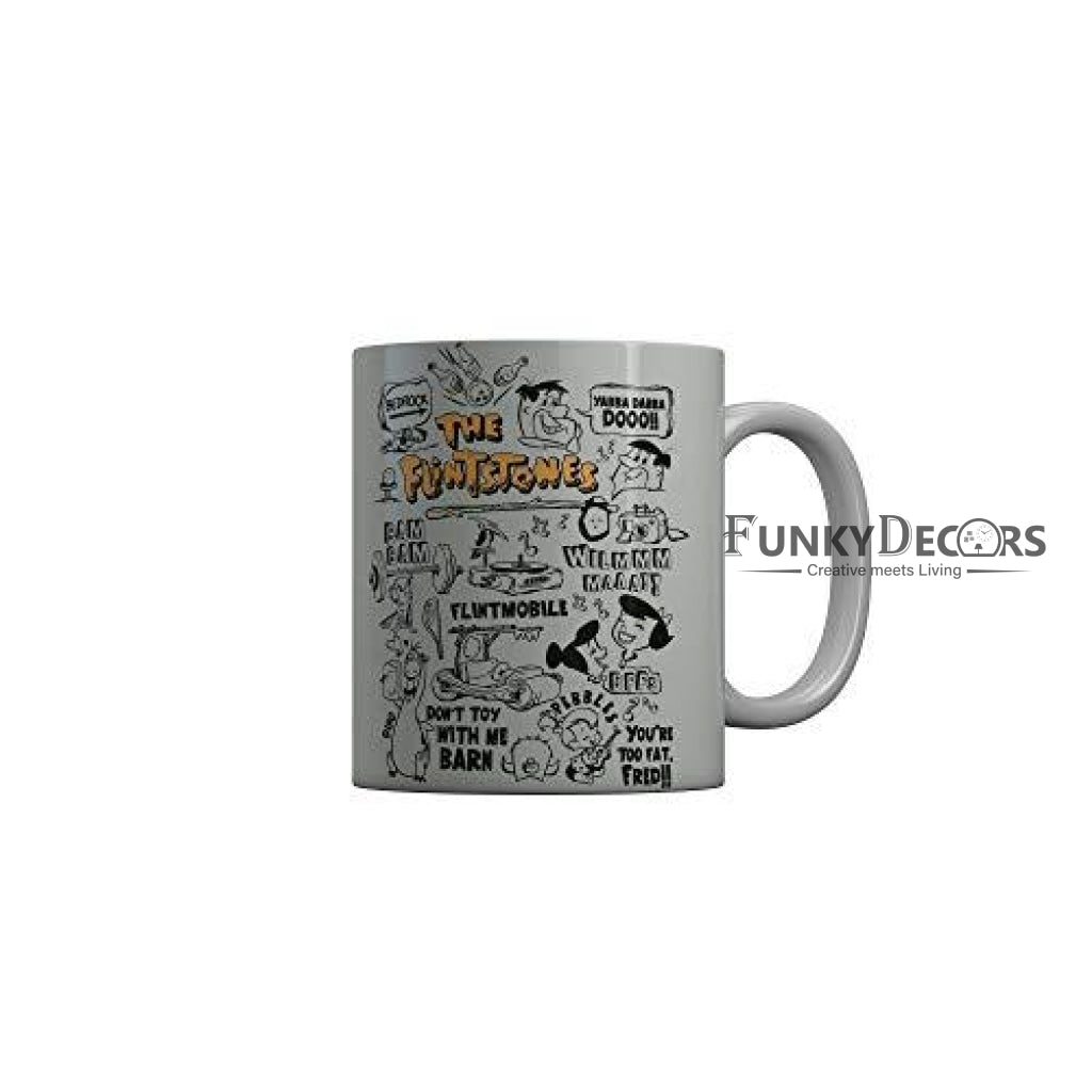 Funkydecors The Flintstones Cartoon Ceramic Mug 350 Ml Multicolor Mugs