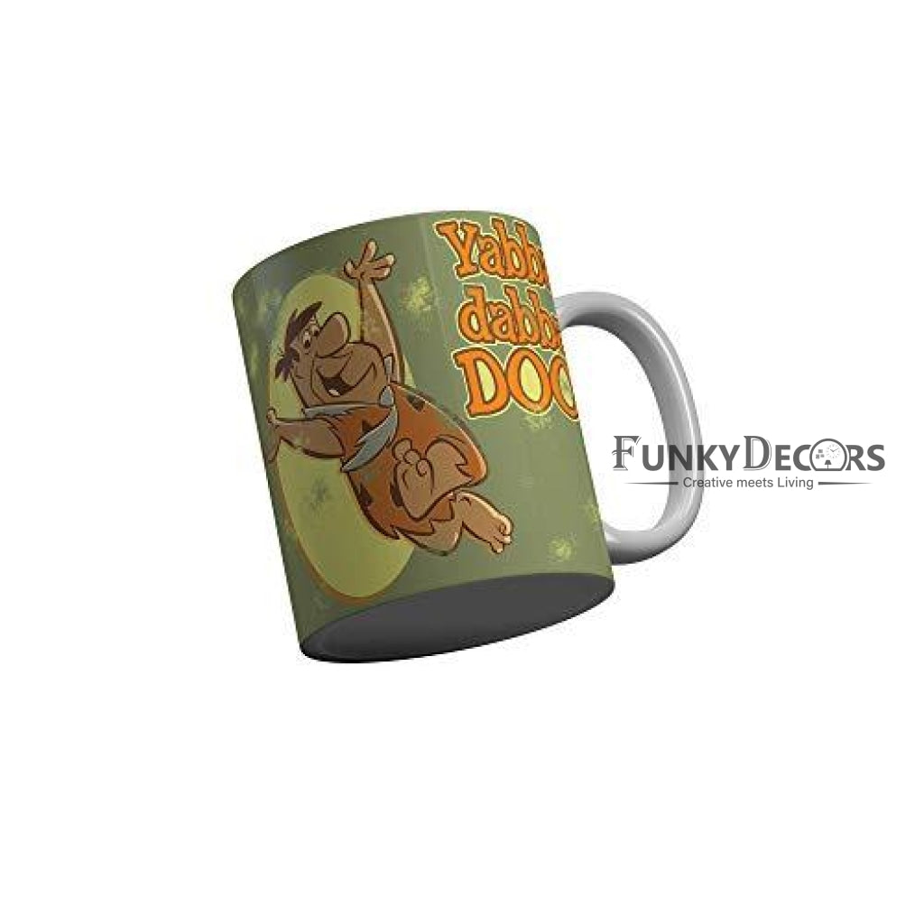 Funkydecors The Flintstones Cartoon Ceramic Mug 350 Ml Multicolor Mugs