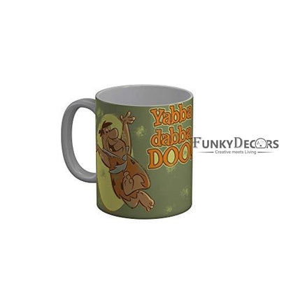 Funkydecors The Flintstones Cartoon Ceramic Mug 350 Ml Multicolor Mugs