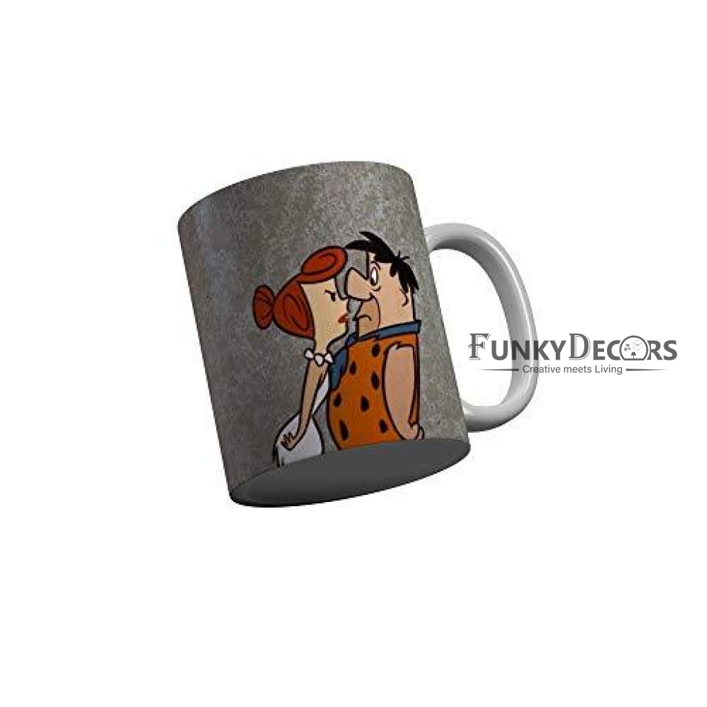 Funkydecors The Flintstones Cartoon Ceramic Mug 350 Ml Multicolor Mugs