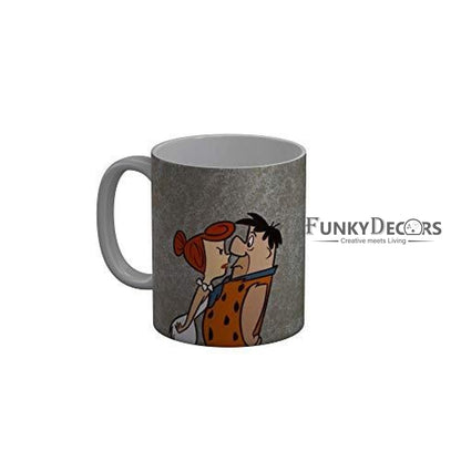 Funkydecors The Flintstones Cartoon Ceramic Mug 350 Ml Multicolor Mugs