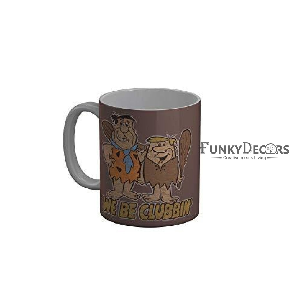Funkydecors The Flintstones Cartoon Ceramic Mug 350 Ml Multicolor Mugs