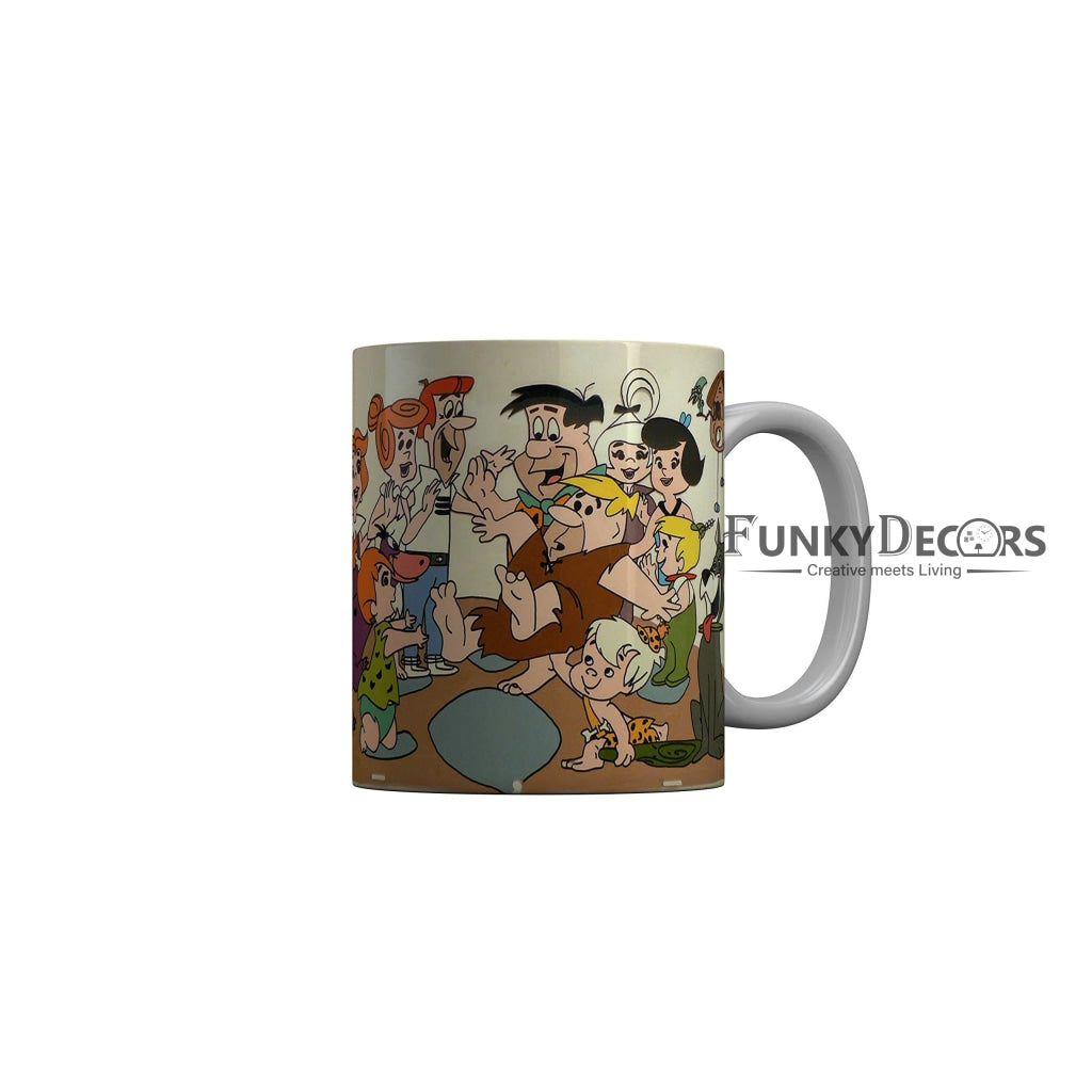 Funkydecors The Flintstones Cartoon Ceramic Mug 350 Ml Multicolor Mugs