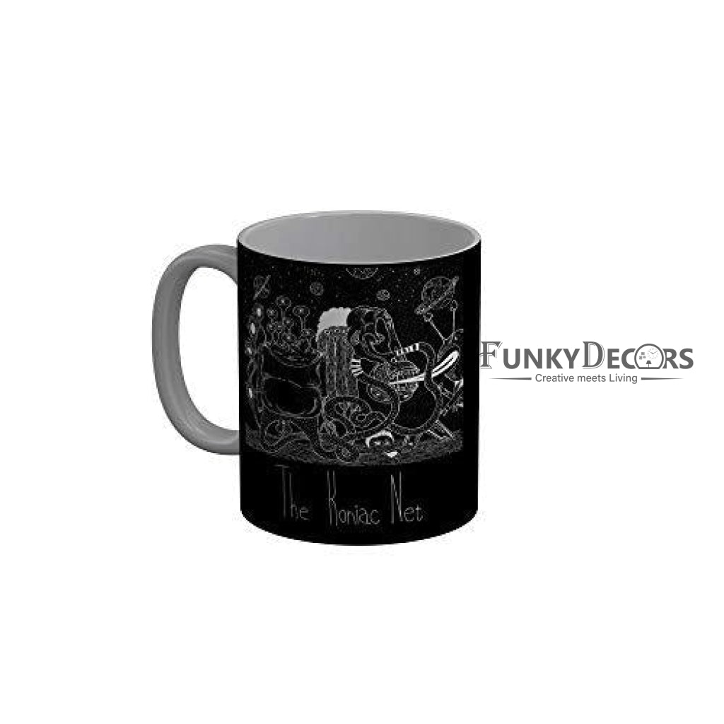 Funkydecors The Koniac Music Lover Ceramic Mug 350 Ml Multicolor Mugs