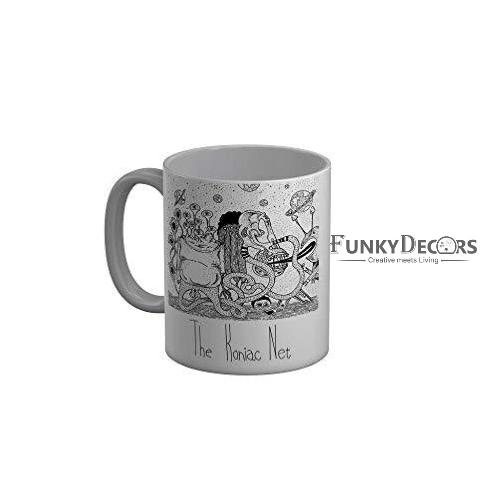 Funkydecors The Koniac Music Lover Ceramic Mug 350 Ml Multicolor Mugs