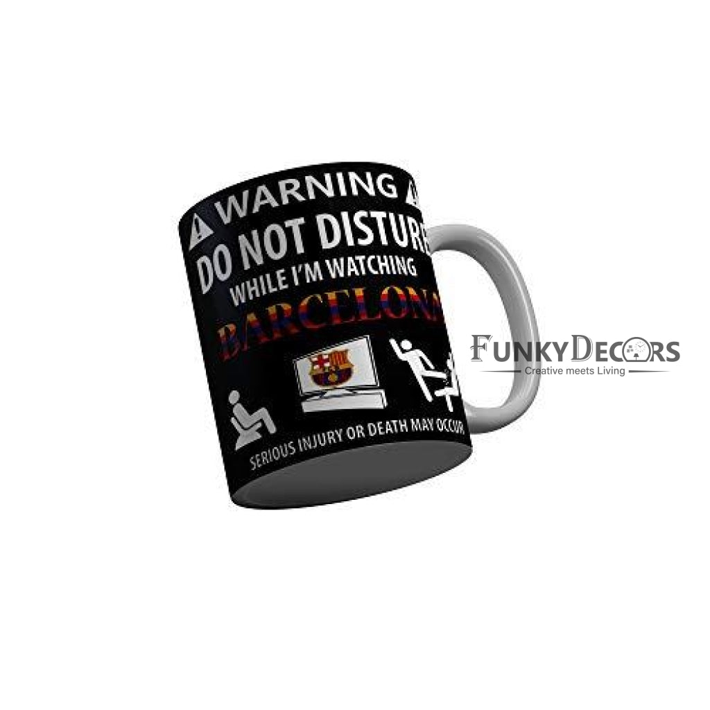 Funkydecors Warning Do Not Disturb Black Funny Quotes Ceramic Coffee Mug 350 Ml Mugs