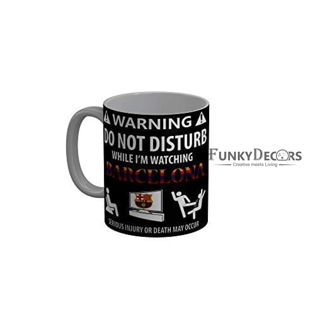 Funkydecors Warning Do Not Disturb Black Funny Quotes Ceramic Coffee Mug 350 Ml Mugs