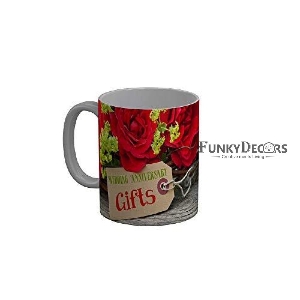 Funkydecors Wedding Anniversary Gifts Ceramic Mug 350 Ml Multicolor Mugs