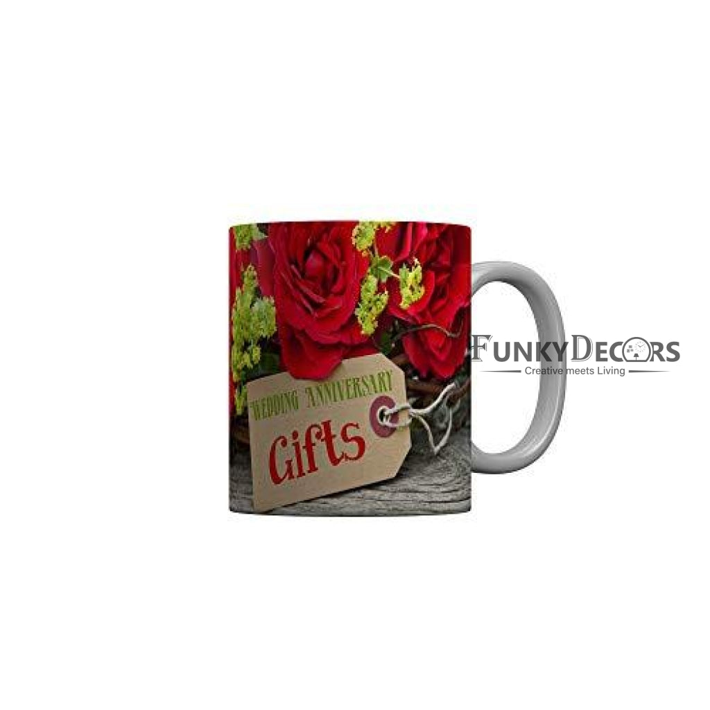 Funkydecors Wedding Anniversary Gifts Ceramic Mug 350 Ml Multicolor Mugs