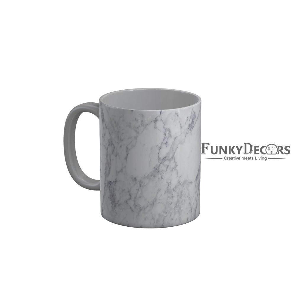 FunkyDecors White Marble Pattern Ceramic Coffee Mug