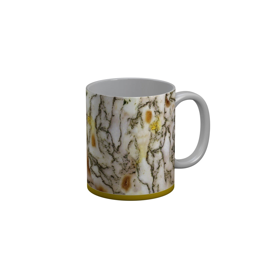 FunkyDecors Yellow Marble Pattern Ceramic Coffee Mug