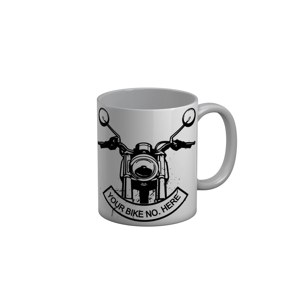 FunkyDecors Your Bike White Ceramic Coffee Mug, 350 ml