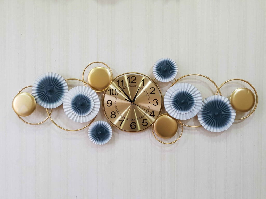 FunkyDecors 3D Luxury Flower Colorful Metal Wall Clock And Art Watch Decor For Home Office Gifts