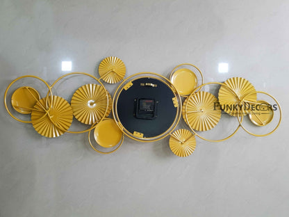 Funkytradition 3D Luxury Flower Colorful Metal Wall Clock And Art Watch Decor For Home Office Gifts