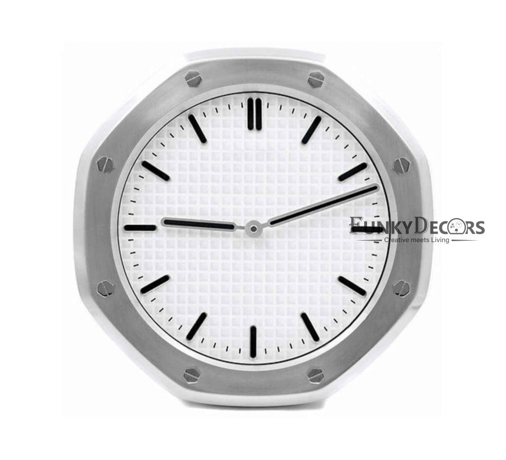FunkyDecors Ap Luxury Stainless Steel Wall Clock For Royal Home And Bungalows Watch Clocks