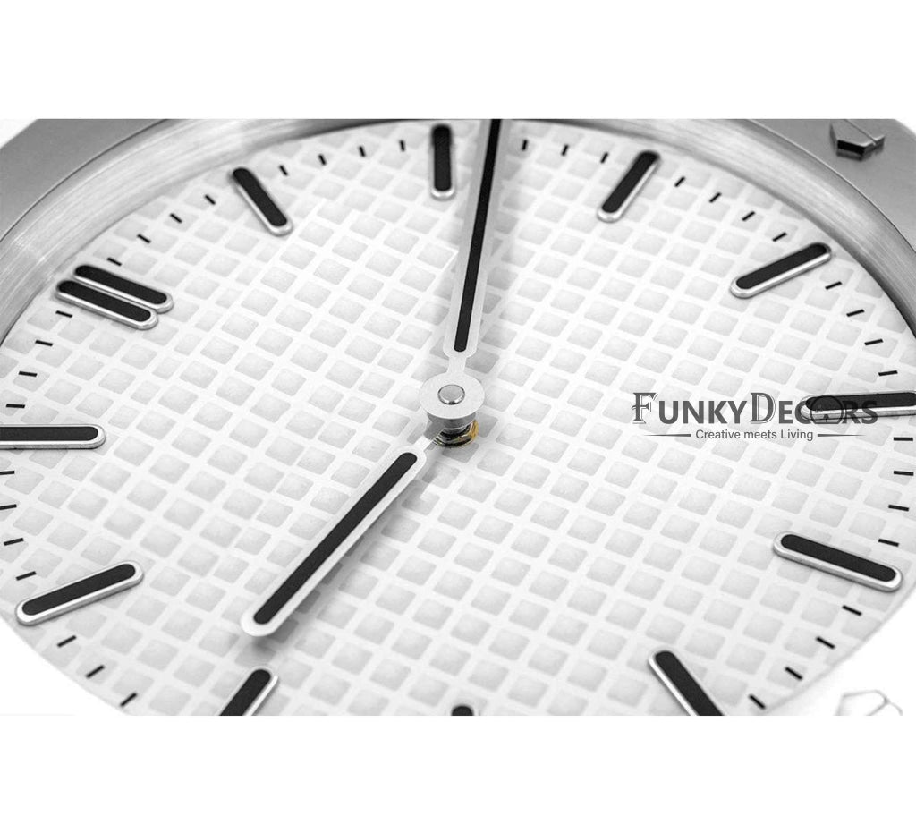 FunkyDecors Ap Luxury Stainless Steel Wall Clock For Royal Home And Bungalows Watch Clocks