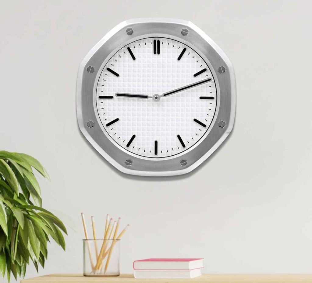 FunkyDecors Ap Luxury Stainless Steel Wall Clock For Royal Home And Bungalows Watch Clocks
