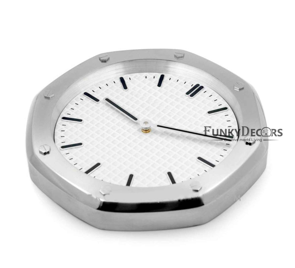 FunkyDecors Ap Luxury Stainless Steel Wall Clock For Royal Home And Bungalows Watch Clocks